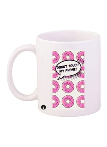 Doughnuts Printed Mug White/Pink/Black