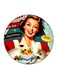 The Girl Printed Fridge Magnet Multicolour 5.5 x 5.5cm