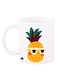 A Pineapple Design Mug White/Orange/Red 12ounce