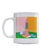 Lip Stick Pop Art Printed Coffee Mug Pink/Orange/Green 350ml
