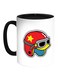 Sport Helmet Printed Coffee Mug White/Black 11ounce