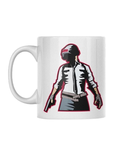 Ceramic Printed Mug White/Black/Red