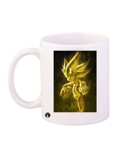 Sonic Character Printed Mug White/Black/Gold