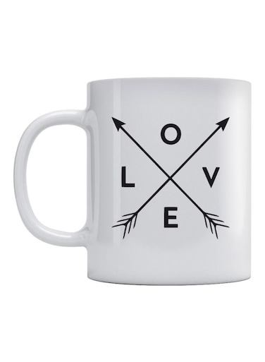 Love Word Printed Mug White/Black 350ml