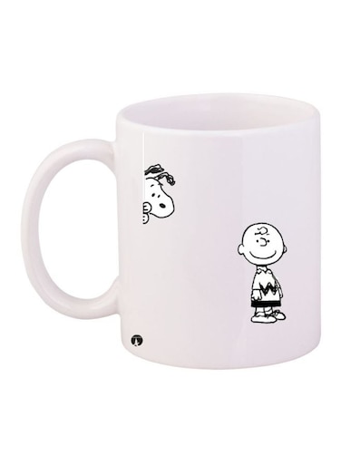 Cartoon Printed Coffee Mug White/Black 11ounce