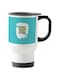 Printed Stainless Steel Travel Mug White/Blue 13centimeter