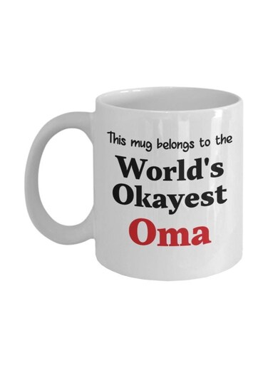 World's Best Okayest Oma Printed Coffee Mug White/Black/Red