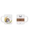 Set Of 2 Bear Panda Printed Coffee Mug White/Brown/Yellow