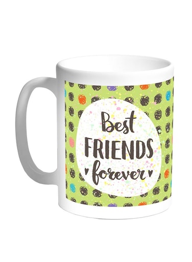 Best Friends For Ever Printed Coffee Mug White/Green/Black