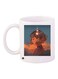 Girl Printed Ceramic Coffee Mug White/Blue/Beige 11ounce