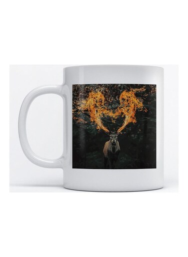 Mug Deer For Coffee And Tea White
