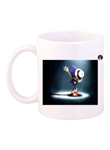 Sonic Hedgehog Printed Coffee Mug White/Black/Blue