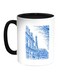 Drawing Of Paris Printed Coffee Mug Blue/White/Black 11ounce