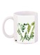 Letter W With Leaf Printed Coffee Mug White/Green 11ounce