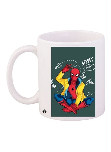 Spiderman Printed Coffee Mug White/Green/Red