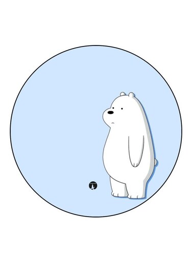 Bear Cartoon Printed Fridge Magnet Blue/White/Black 5.5cm