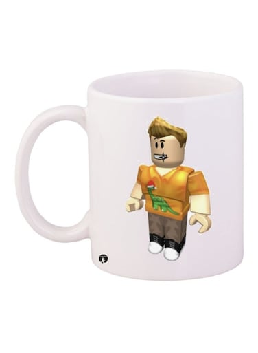 Printed Coffee Mug White/Orange/Beige