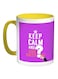 Keep Calm And Ask Questions Printed Coffee Mug Red/White/Yellow 11ounce