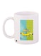Catdog Printed Coffee Mug White/Green/Blue 11ounce