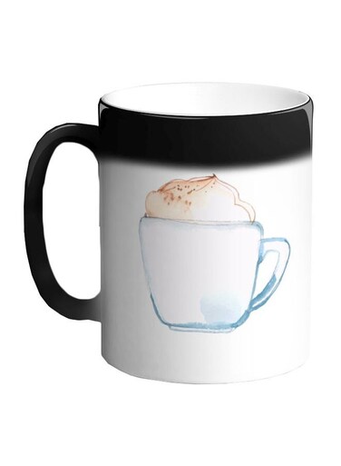 Cup Of Coffee In A Foam Printed Colour Changing Coffee Mug Black 11ounce