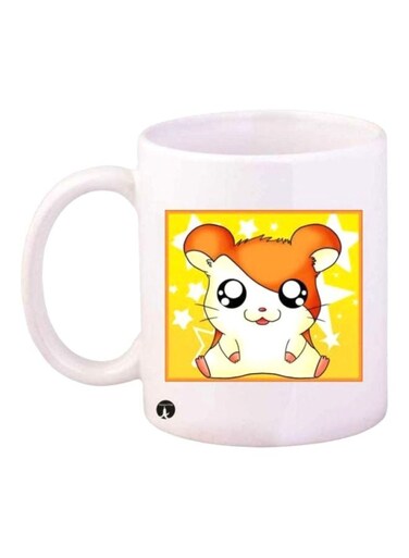 Hamtaro Printed Coffee Mug White/Yellow/Orange