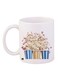 Popcorn Printed Coffee Mug White/Yellow/Blue 11ounce