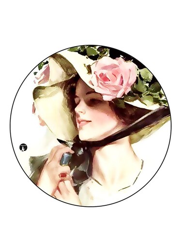 Vintage Art Printed Fridge Magnet Multicolour