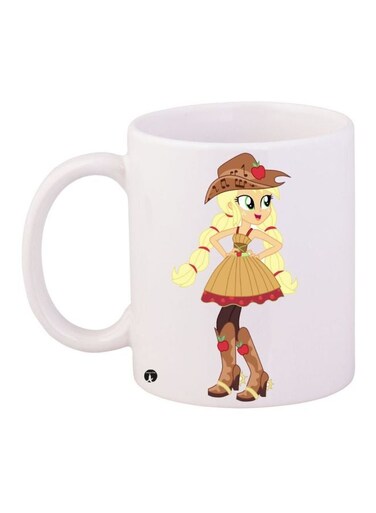 Cartoon Printed Coffee Mug White/Yellow/Beige 11ounce