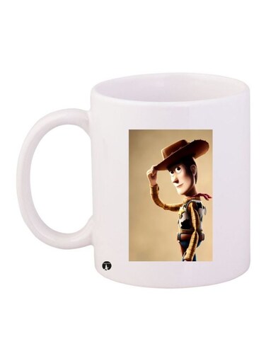 Cartoon Printed Coffee Mug White/Beige/Brown 11ounce