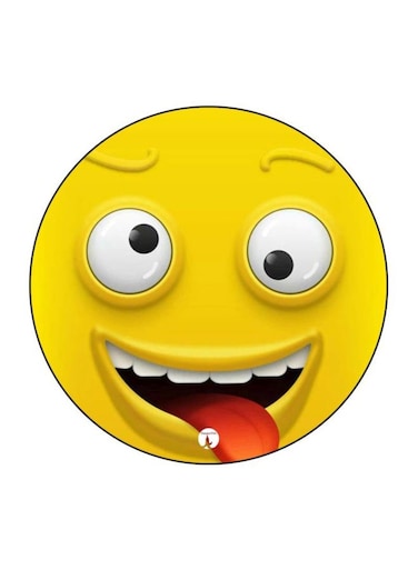 Funny Face Printed Fridge Magnet Yellow/White/Red