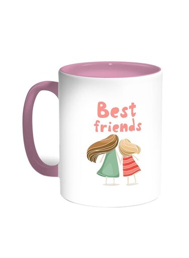 Best Friends Printed Coffee Mug Pink White 11 ounce