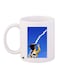 Cartoon Printed Coffee Mug White/Blue/Black 11ounce