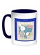 Love You Mom Printed Coffee Mug Blue/White/Grey 11ounce
