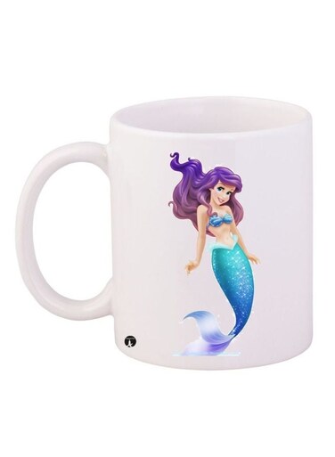 Mermaid Printed Coffee Mug White/Blue/Purple 11ounce