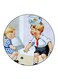 Vintage Art Printed Fridge Magnet Round Multicolour