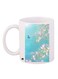Flowers And Butterfly Printed Coffee Mug White/Blue/Pink 11ounce
