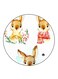 Rabbits Printed Fridge Magnet Round Multicolour