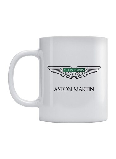 Aston Martin Logo Printed Mug White/Black/Green 350ml