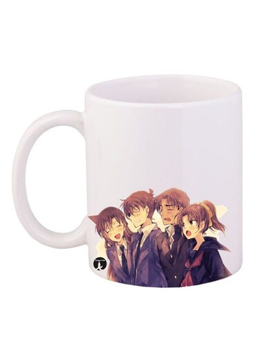 Anime Detective Conan Printed Mug White/Brown/Blue 11ounce