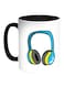 Headphone Printed Coffee Mug White/Black 11ounce