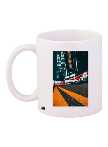 City Printed Coffee Mug White/Grey/Yellow 11ounce