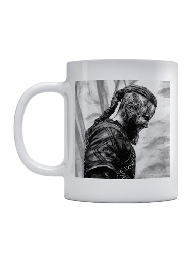 Vikings Printed Mug White/Black 350ml