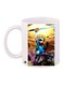 Cartoon Printed Coffee Mug White/Yellow/Blue 11ounce