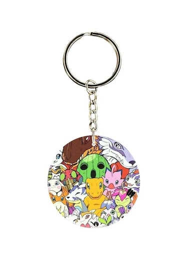 Anime Digimon Double Side Printed Keychain