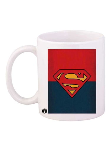 Superman Printed Mug White/Red/Blue Standard Size