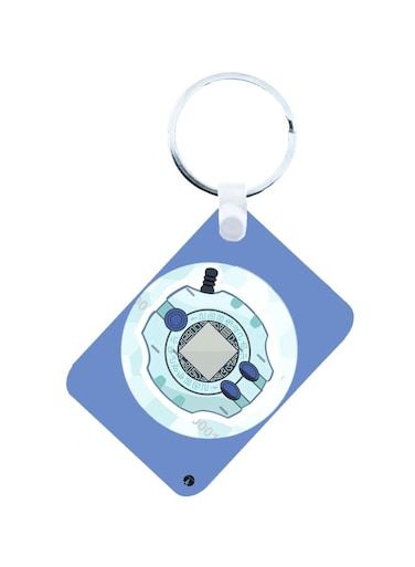 Anime Digimon Printed Keychain Blue/Beige/White