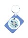Anime Digimon Printed Keychain Blue/Beige/White