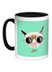 Good Morning Printed Coffee Mug Green/Black/White 11ounce