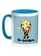 Giraffe No Problem Printed Coffee Mug Blue/White/Yellow 11ounce