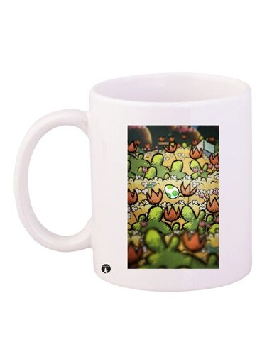 Plants Printed Coffee Mug White/Green/Brown 11ounce